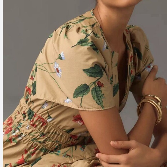 ANTHRPOLOGIE Somerset Maxi Dress: khaki Motif - Picture 4 of 7